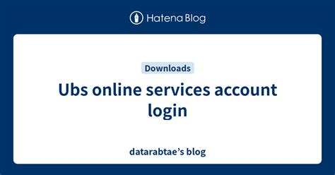UBS Online Services.